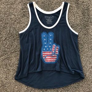 Fifth Sun Blue American Tank Top (S)